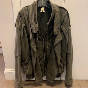 Free People We the Free oversized double layer closure army moto jacket XS/S